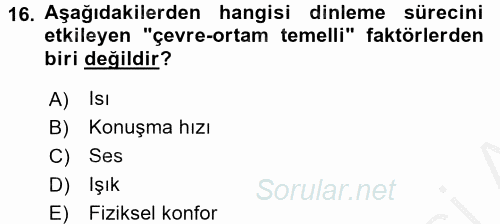 Türk Dili 2 2016 - 2017 3 Ders Sınavı 16.Soru