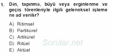 Türk Edebiyatının Mitolojik Kaynakları 2013 - 2014 Dönem Sonu Sınavı 1.Soru