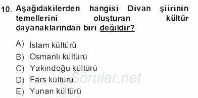 Türk Edebiyatının Mitolojik Kaynakları 2013 - 2014 Dönem Sonu Sınavı 10.Soru
