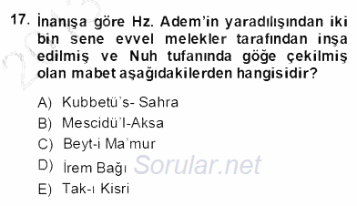 Türk Edebiyatının Mitolojik Kaynakları 2013 - 2014 Dönem Sonu Sınavı 17.Soru