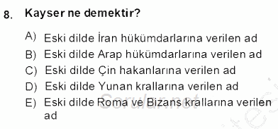 Türk Edebiyatının Mitolojik Kaynakları 2013 - 2014 Dönem Sonu Sınavı 8.Soru