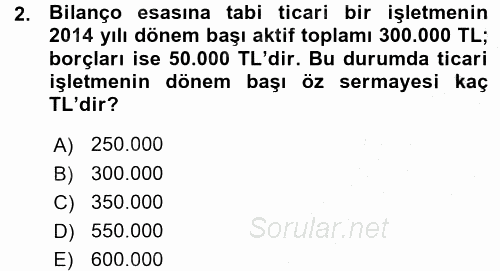 Türk Vergi Sistemi 2015 - 2016 Ara Sınavı 2.Soru