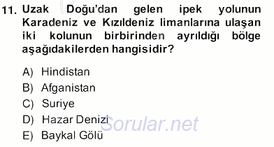 Türkiye´nin Kültürel Mirası 2 2013 - 2014 Ara Sınavı 11.Soru