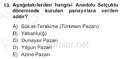 Türkiye´nin Kültürel Mirası 2 2013 - 2014 Ara Sınavı 13.Soru