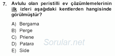 Türkiye´nin Kültürel Mirası 2 2013 - 2014 Ara Sınavı 7.Soru