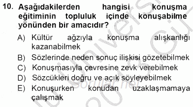 Türkçe Sözlü Anlatım 2012 - 2013 Ara Sınavı 10.Soru