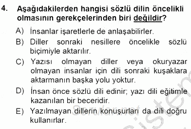 Türkçe Sözlü Anlatım 2012 - 2013 Ara Sınavı 4.Soru