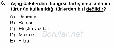 Türkçe Sözlü Anlatım 2012 - 2013 Ara Sınavı 6.Soru