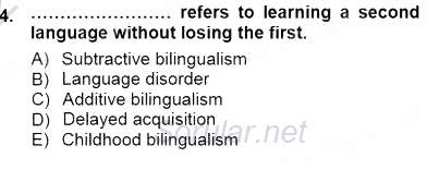 Dil Edinimi 2012 - 2013 Dönem Sonu Sınavı 4.Soru