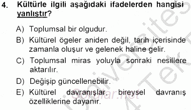 Türk Dili 1 2013 - 2014 Tek Ders Sınavı 4.Soru