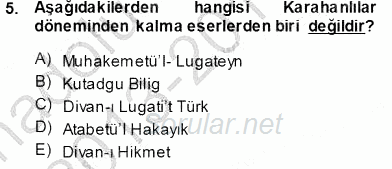 Türk Dili 1 2013 - 2014 Tek Ders Sınavı 5.Soru