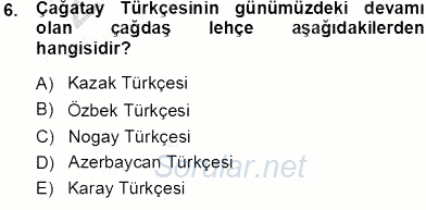 Türk Dili 1 2013 - 2014 Tek Ders Sınavı 6.Soru