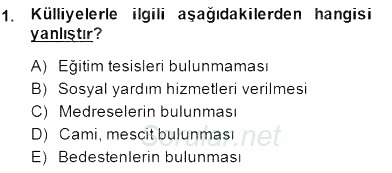 Türk Kültür Tarihi 2014 - 2015 Dönem Sonu Sınavı 1.Soru