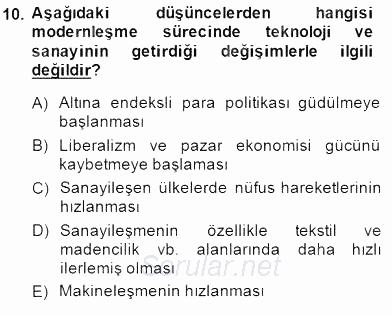 Türk Kültür Tarihi 2014 - 2015 Dönem Sonu Sınavı 10.Soru