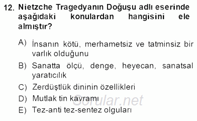 Türk Kültür Tarihi 2014 - 2015 Dönem Sonu Sınavı 12.Soru