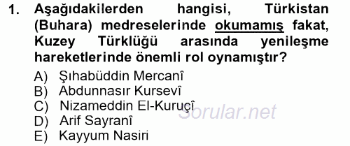 Çağdaş Türk Edebiyatları 1 2012 - 2013 Dönem Sonu Sınavı 1.Soru