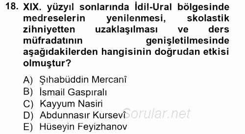Çağdaş Türk Edebiyatları 1 2012 - 2013 Dönem Sonu Sınavı 18.Soru