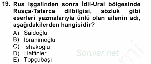Çağdaş Türk Edebiyatları 1 2012 - 2013 Dönem Sonu Sınavı 19.Soru