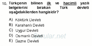 Türk Dili 1 2013 - 2014 Ara Sınavı 10.Soru