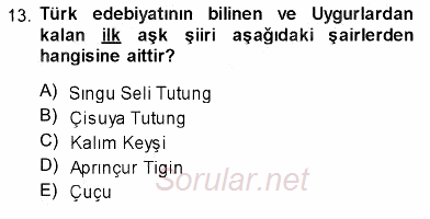 Türk Dili 1 2013 - 2014 Ara Sınavı 13.Soru