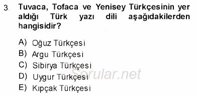 Türk Dili 1 2013 - 2014 Ara Sınavı 3.Soru