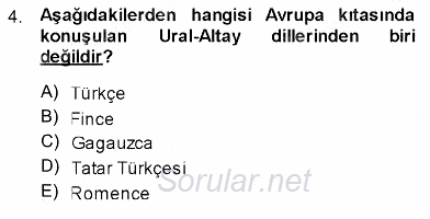 Türk Dili 1 2013 - 2014 Ara Sınavı 4.Soru