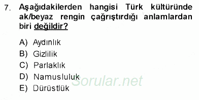Türk Dili 1 2013 - 2014 Ara Sınavı 7.Soru