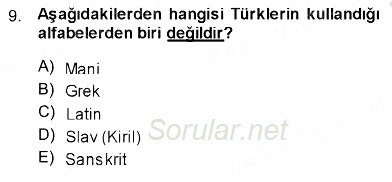 Türk Dili 1 2013 - 2014 Ara Sınavı 9.Soru