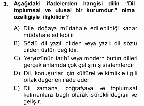 Türk Dili 1 2013 - 2014 Dönem Sonu Sınavı 3.Soru