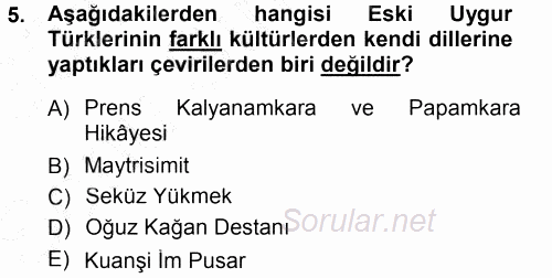 Türk Dili 1 2013 - 2014 Dönem Sonu Sınavı 5.Soru