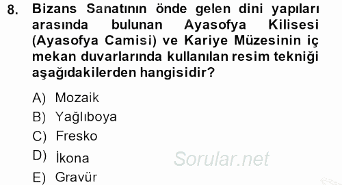 Görsel Kültür 2013 - 2014 Ara Sınavı 8.Soru