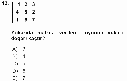 Matematik 2 2015 - 2016 Dönem Sonu Sınavı 13.Soru