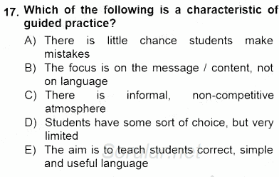 Çocuklara Yabancı Dil Öğretimi 1 2012 - 2013 Dönem Sonu Sınavı 17.Soru