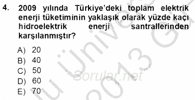 Elektrik Enerjisi Üretimi 2012 - 2013 Ara Sınavı 4.Soru