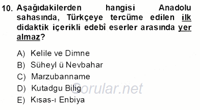 Türk Dili 1 2014 - 2015 Ara Sınavı 10.Soru