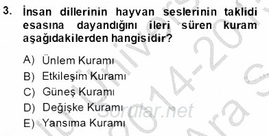 Türk Dili 1 2014 - 2015 Ara Sınavı 3.Soru