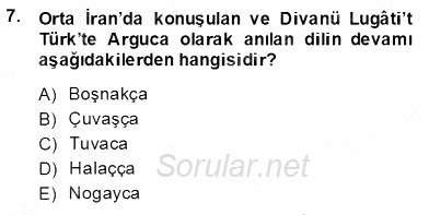Türk Dili 1 2014 - 2015 Ara Sınavı 7.Soru