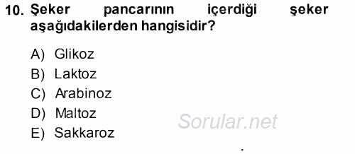 Tarla Bitkileri 2 2014 - 2015 Ara Sınavı 10.Soru