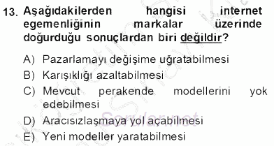 Dijital İletişim ve Yeni Medya 2013 - 2014 Dönem Sonu Sınavı 13.Soru