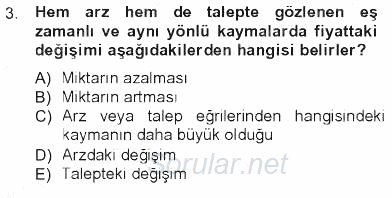 İktisada Giriş 1 2012 - 2013 Tek Ders Sınavı 3.Soru