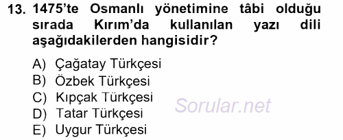 Çağdaş Türk Edebiyatları 1 2013 - 2014 Tek Ders Sınavı 13.Soru
