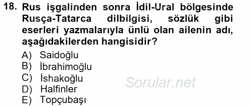 Çağdaş Türk Edebiyatları 1 2013 - 2014 Tek Ders Sınavı 18.Soru