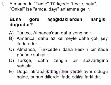 Türkçe Sözlü Anlatım 2012 - 2013 Dönem Sonu Sınavı 1.Soru