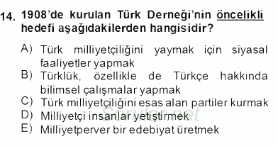 II. Meşrutiyet Dönemi Türk Edebiyatı 2013 - 2014 Dönem Sonu Sınavı 14.Soru