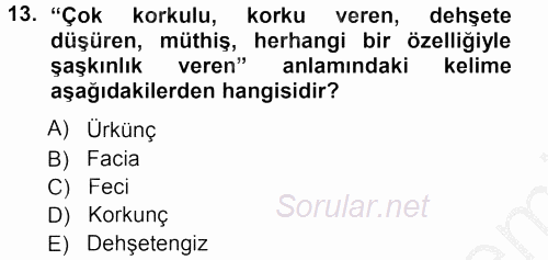 Haber Yazma Teknikleri 2012 - 2013 Ara Sınavı 13.Soru