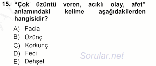 Haber Yazma Teknikleri 2012 - 2013 Ara Sınavı 15.Soru