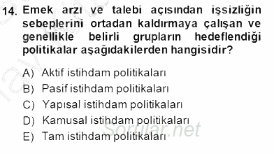 Sosyal Politika 2014 - 2015 Ara Sınavı 14.Soru