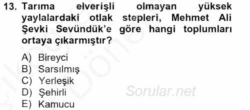 Türk Sosyologları 2012 - 2013 Ara Sınavı 13.Soru