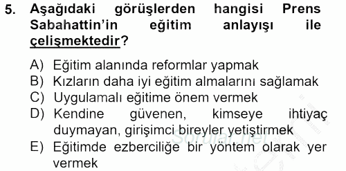 Türk Sosyologları 2012 - 2013 Ara Sınavı 5.Soru