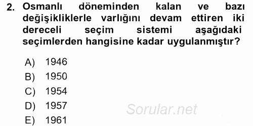 Atatürk İlkeleri Ve İnkılap Tarihi 1 2015 - 2016 Dönem Sonu Sınavı 2.Soru